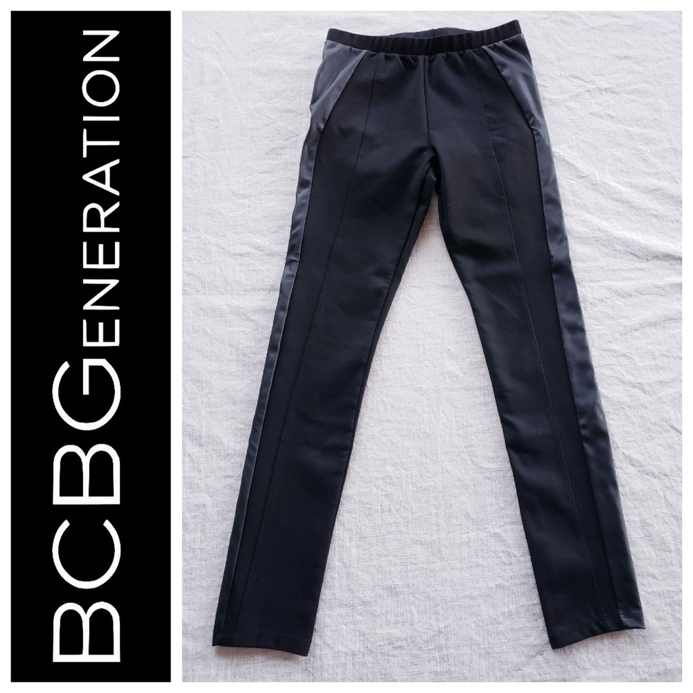 🆑️BCBGeneration Black Faux Leather Panel Legging SZ XS